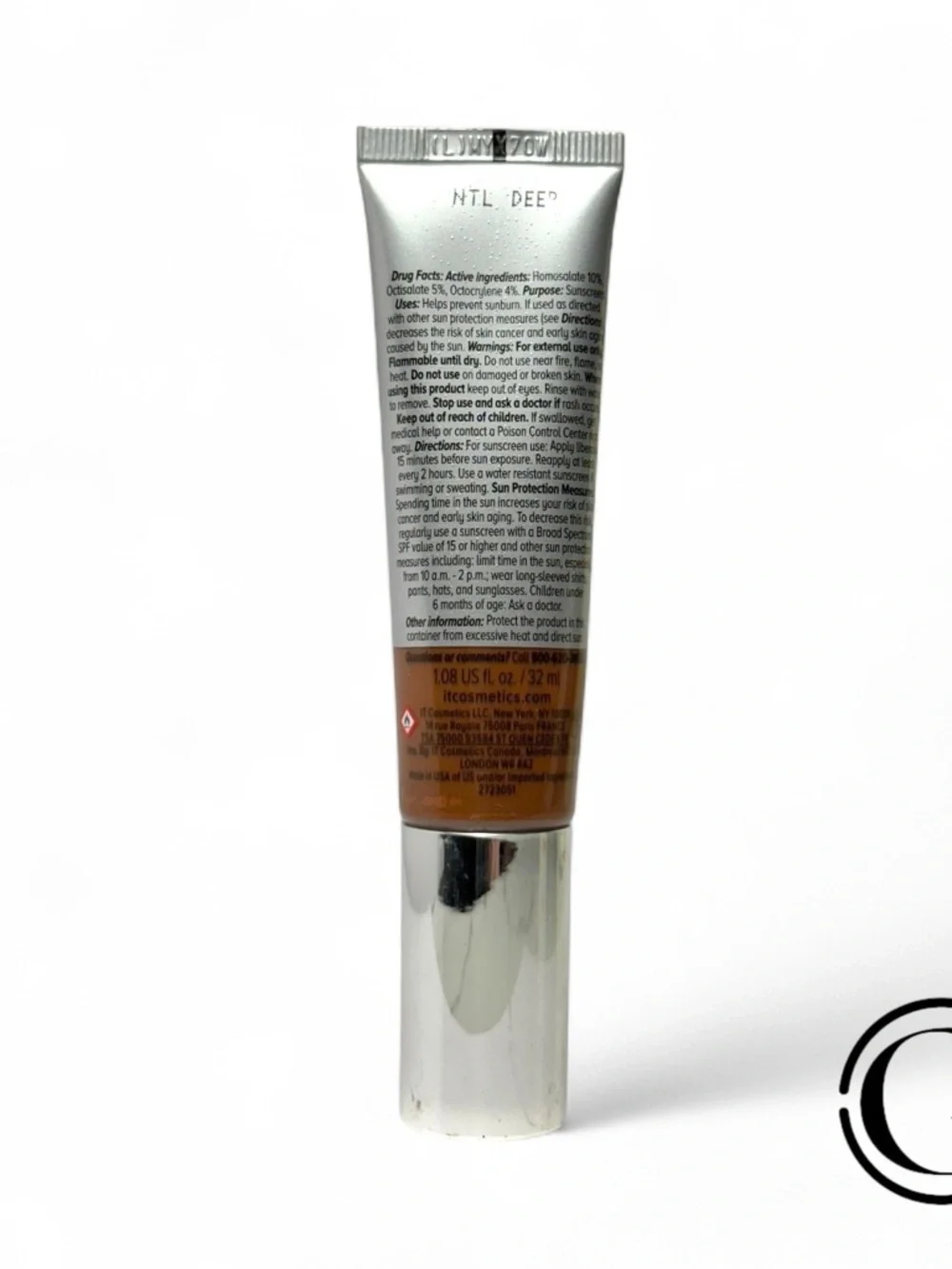 IT Cosmetics CC+ Color Correcting Cream Full Coverage 1.08oz Neutral Deep SPF 50